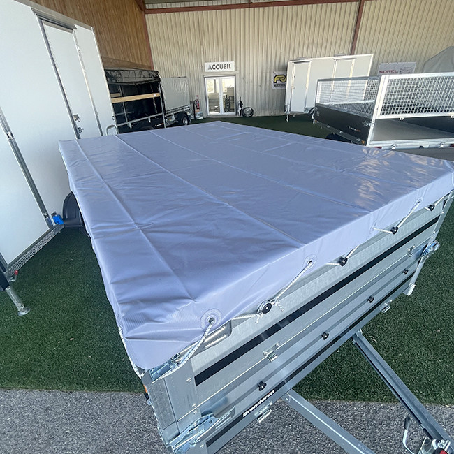 Bâche Plate Pour Remorque 214x122x13 Cm - Oxford 420D Imperméable - Avec Corde Et Sac - Pour 750 Kg